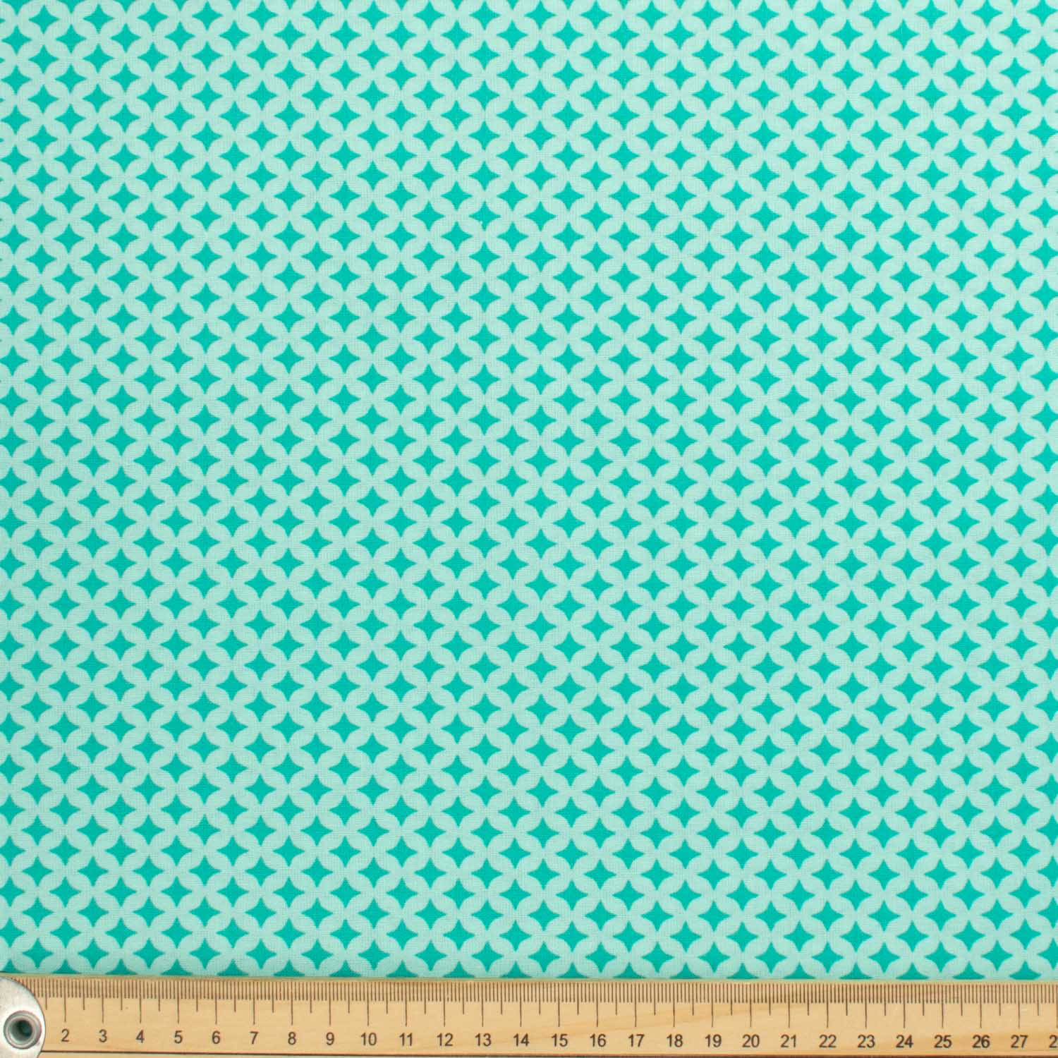 Geometric & Dots Collection Turquoise Circle & Quadrilateral Cotton Prints