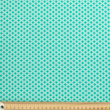 Geometric & Dots Collection Turquoise Circle & Quadrilateral Cotton Prints