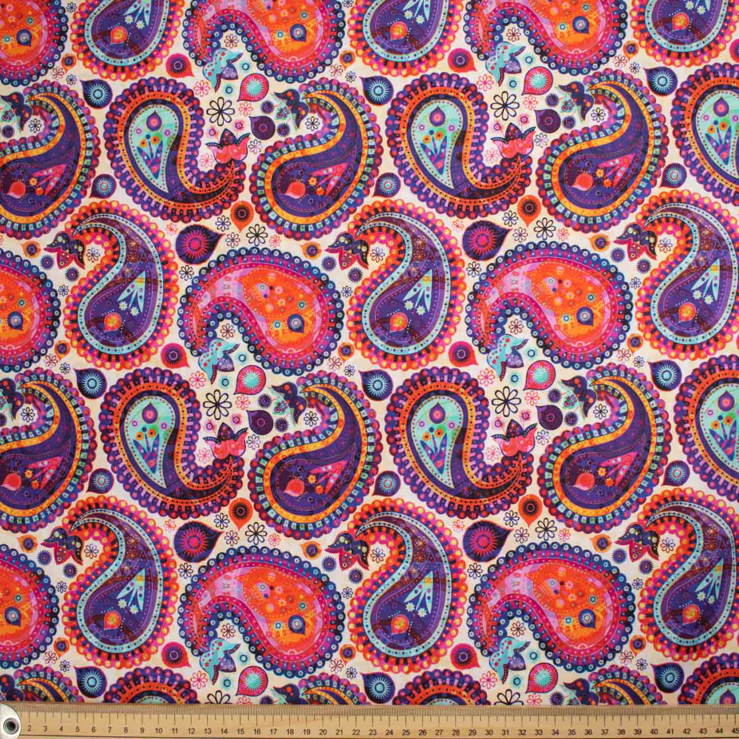 Vintage & Paisley Collection Pink & Purple Paisley Cotton Prints