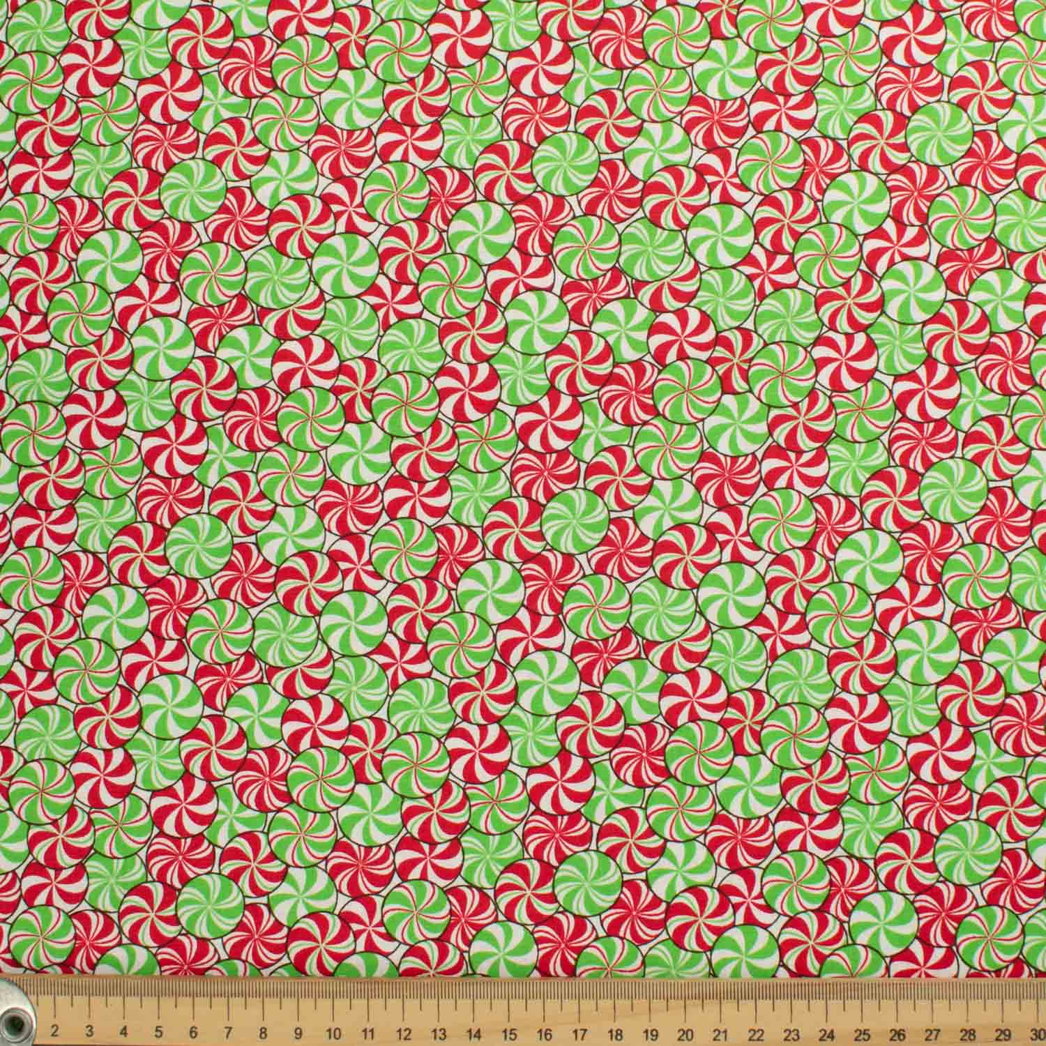 Geometric & Dots Collection Red Windmill Circle Cotton Prints