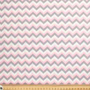 Classic Check & Stripe Collection Light Grey & Baby Pink Wavy Stripes Cotton Prints