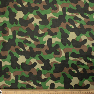 Abstract & Novelty Collection Green & Black Camouflage Cotton Prints