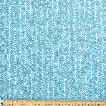 Classic Check & Stripe Collection White Vines Stripes on Blue Cotton Prints