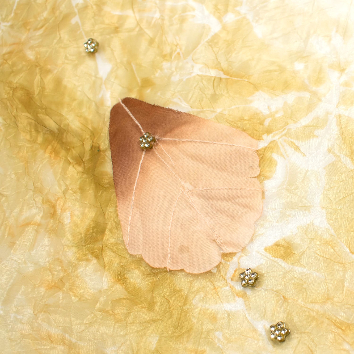 3D Feather Leaf Shaded Organza