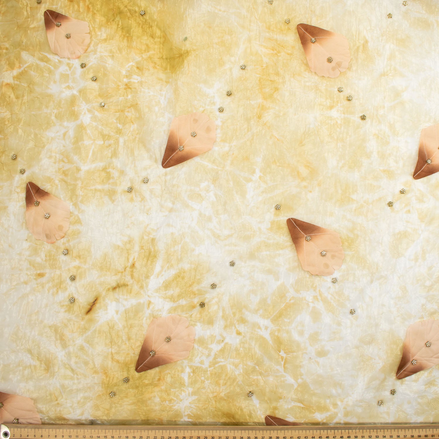 3D Feather Leaf Shaded Organza