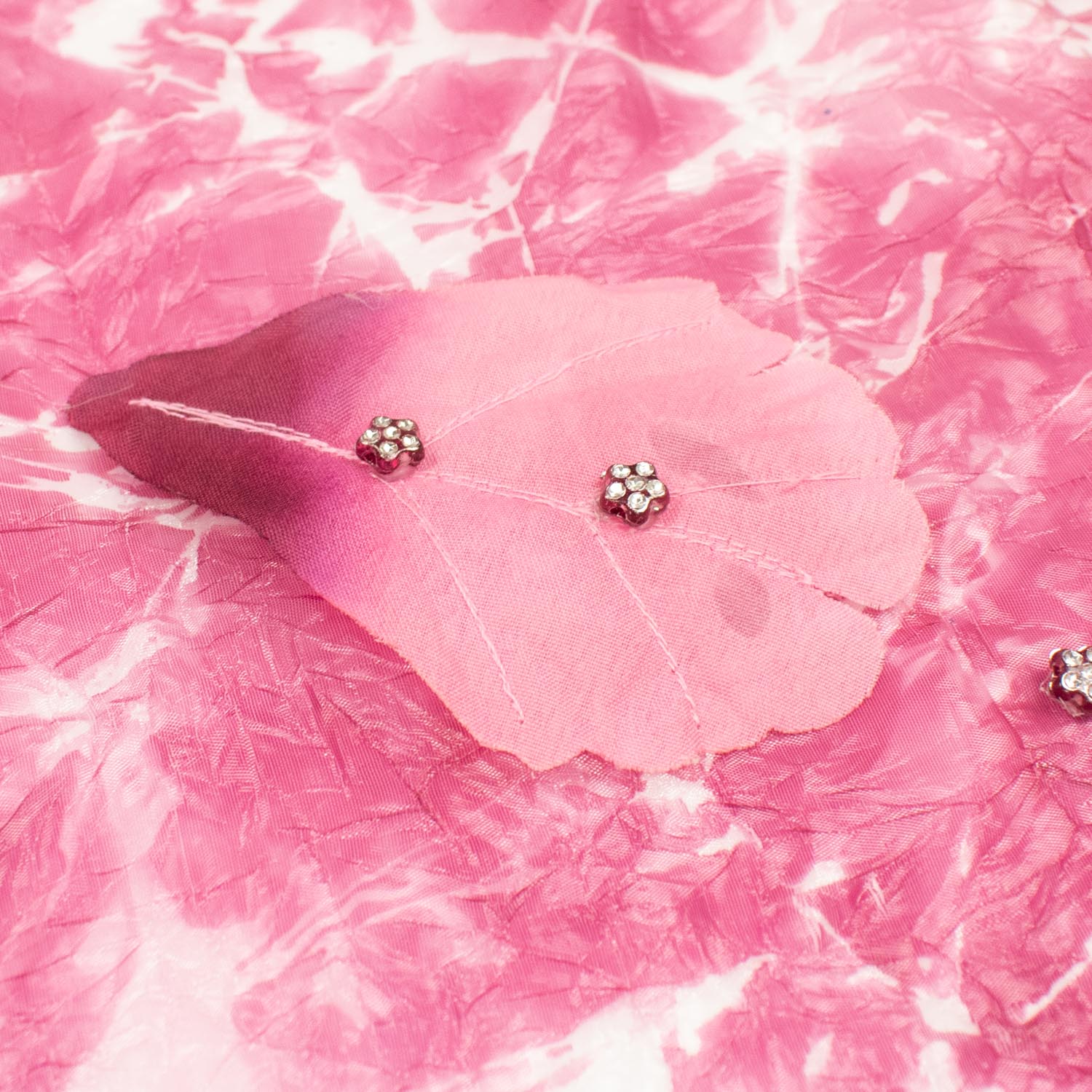 3D Feather Leaf Shaded Organza