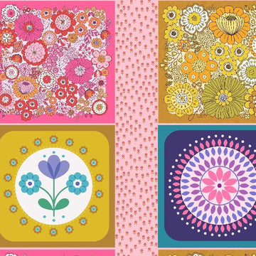 Lewis & Irene Flower Child Cushions Panel Cotton Prints Sell by Panel 91CM