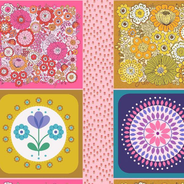 Lewis & Irene Flower Child Cushions Panel Cotton Prints Sell by Panel 91CM