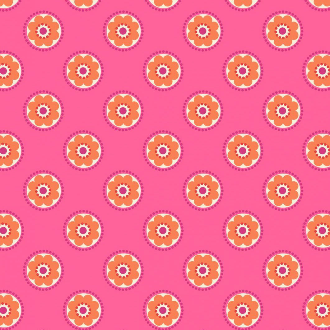 Lewis & Irene Flower Child Funky Daisy on Pink Cotton Prints