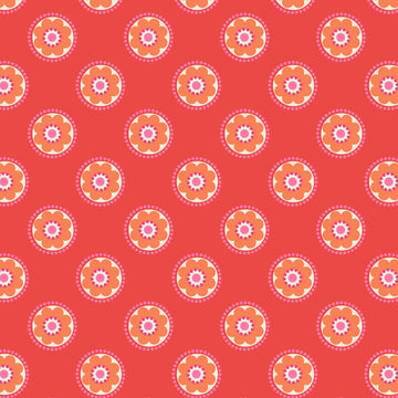 Lewis & Irene Flower Child Funky Daisy on Red Cotton Prints