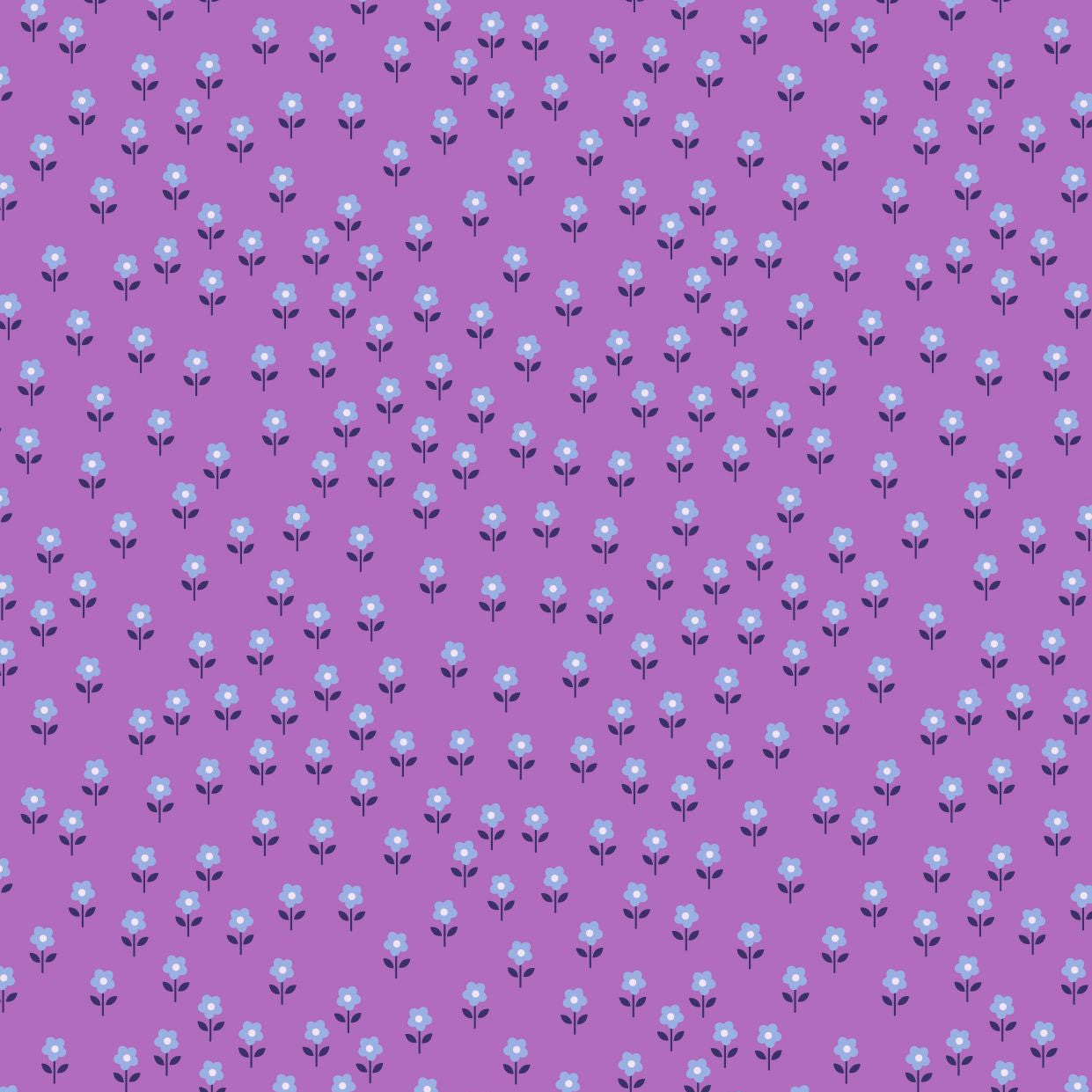 Lewis & Irene Flower Child Little Flowers on Purple Cotton Prints