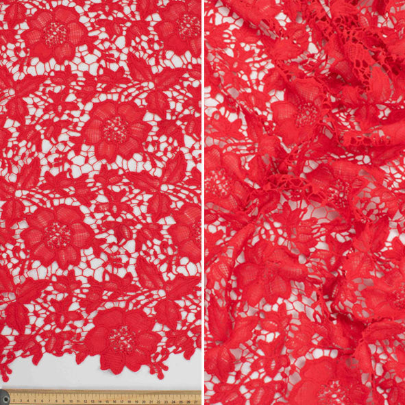 Guipure Lace Design-31349 Red