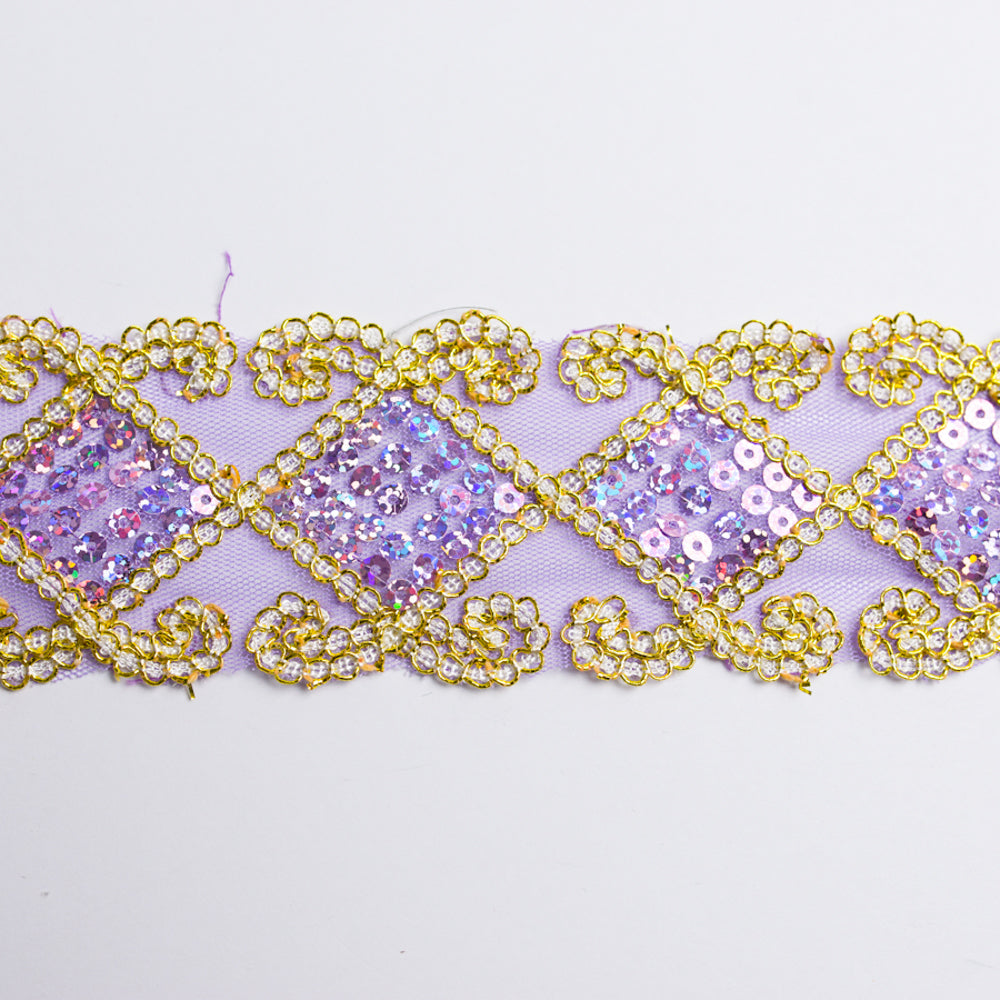 Lurex Organza Embroidered Lace Sequins 60mm