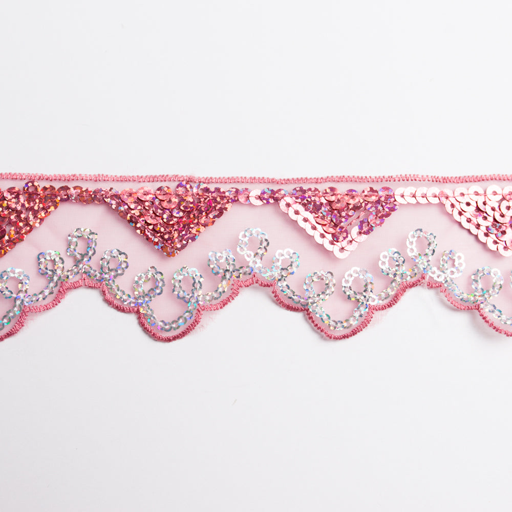 Lurex Organza Embroidered Lace Sequins 60mm