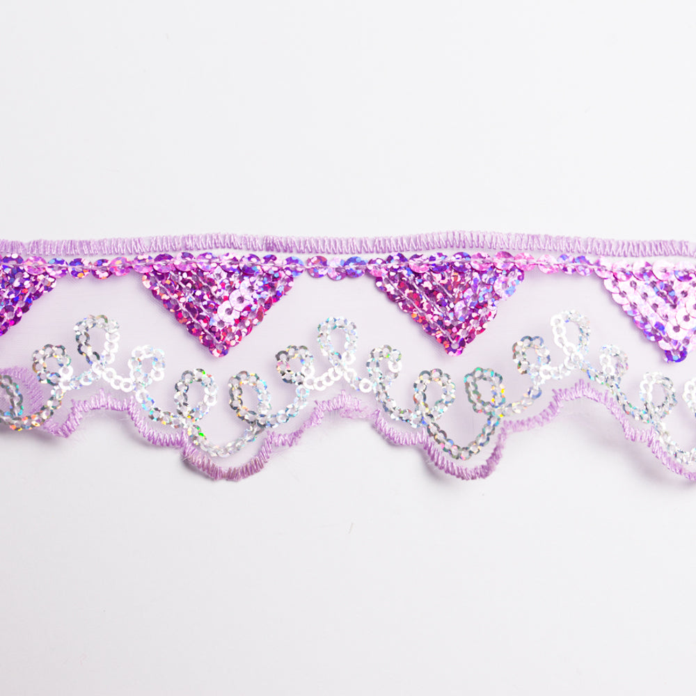 Lurex Organza Embroidered Lace Sequins 60mm