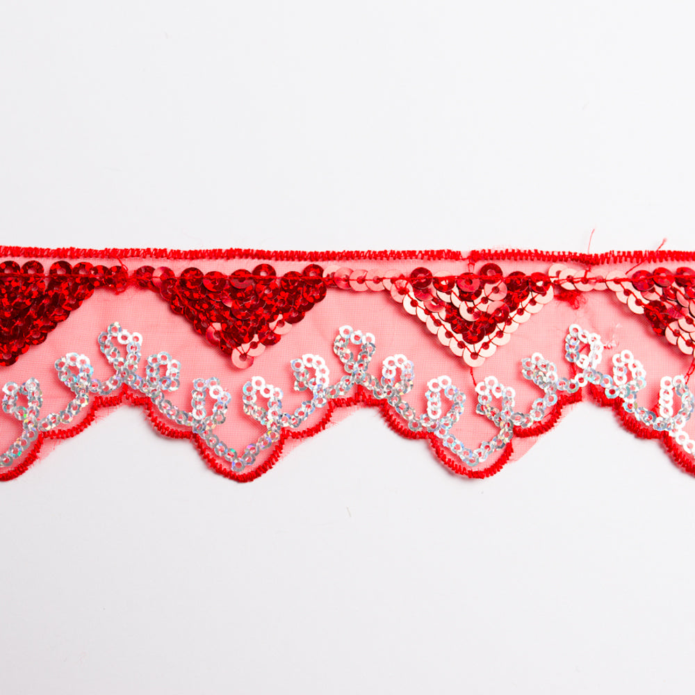 Lurex Organza Embroidered Lace Sequins 60mm