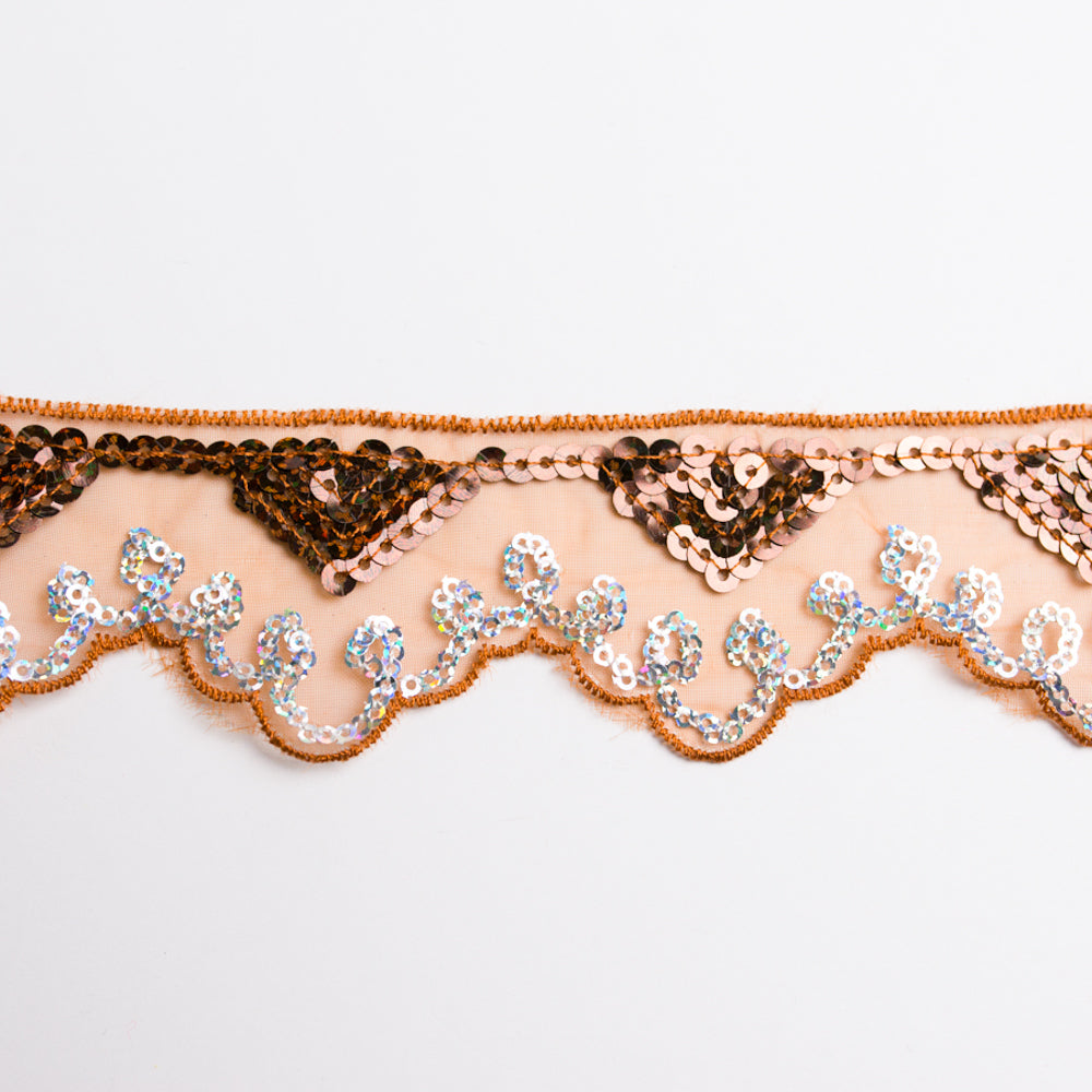 Lurex Organza Embroidered Lace Sequins 60mm