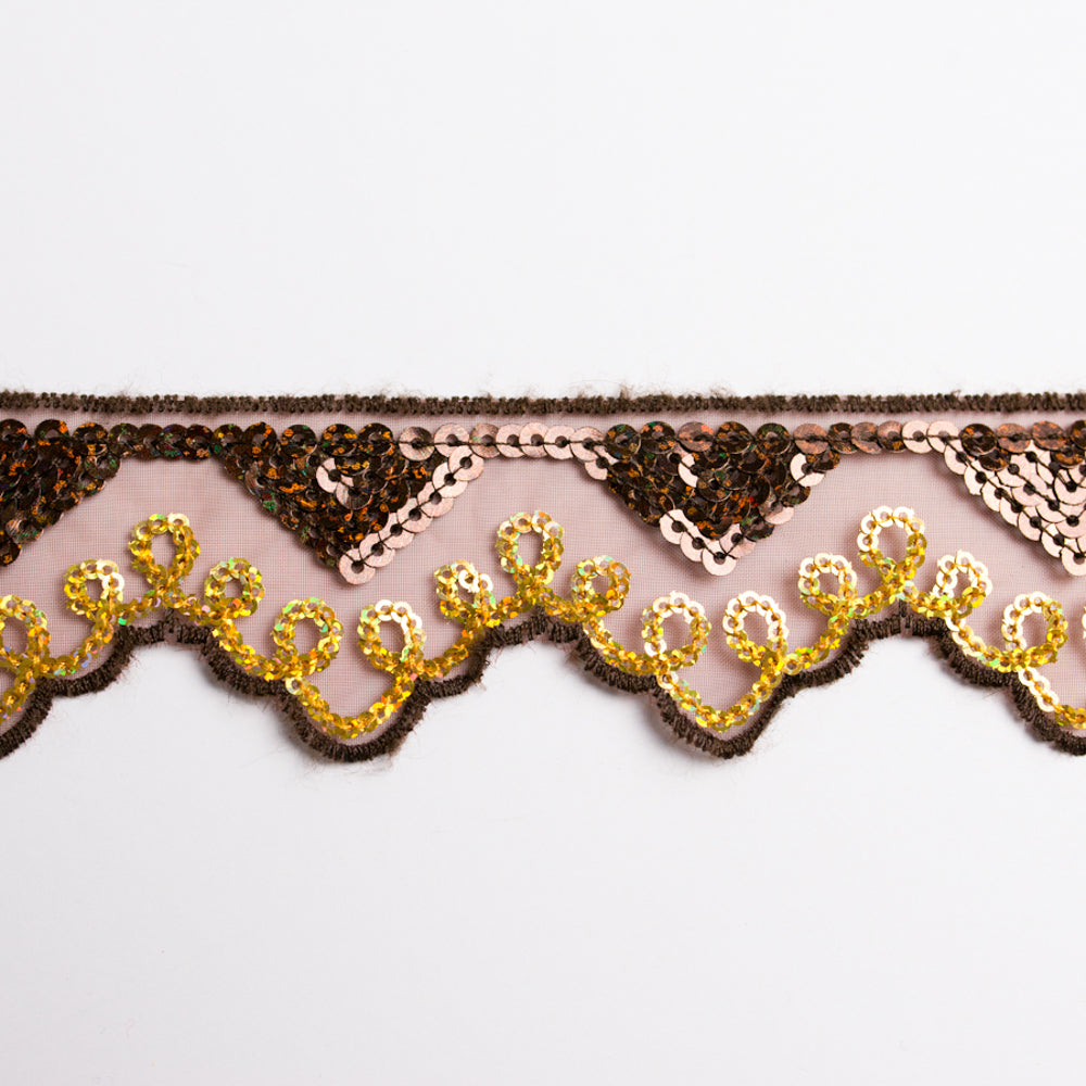 Lurex Organza Embroidered Lace Sequins 60mm