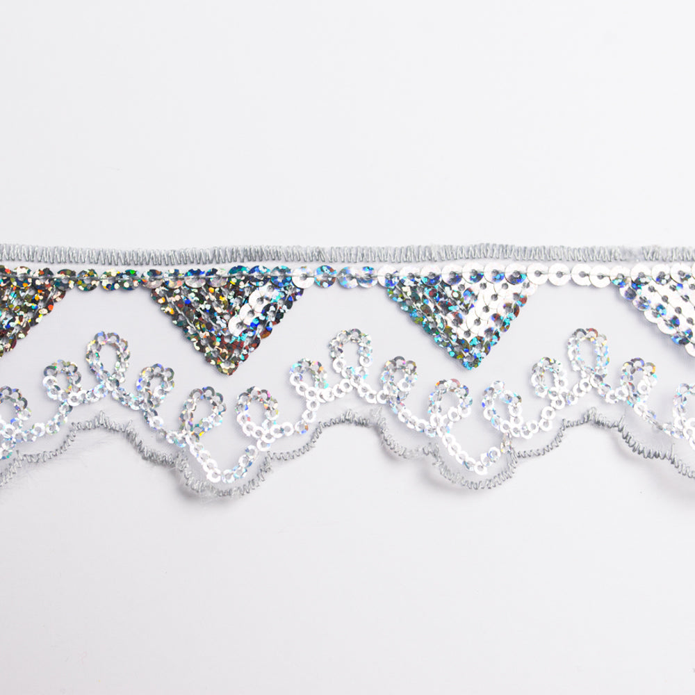 Lurex Organza Embroidered Lace Sequins 60mm