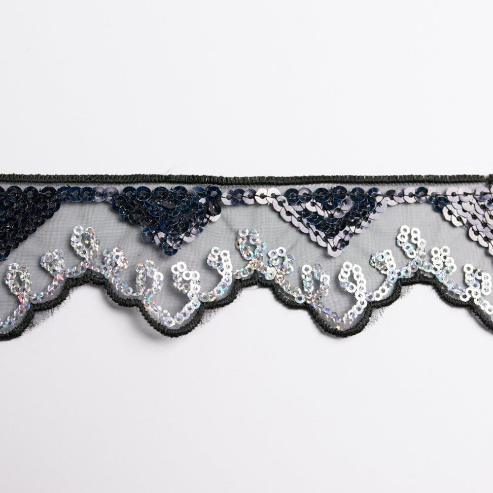 Lurex Organza Embroidered Lace Sequins 60mm