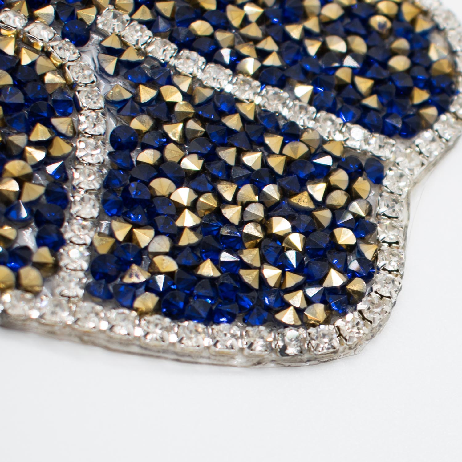 Royal & Gold Diamante Flower Iron-on Motif Design-MOT-AA07 LARGE 10.5CM x 7.5CM