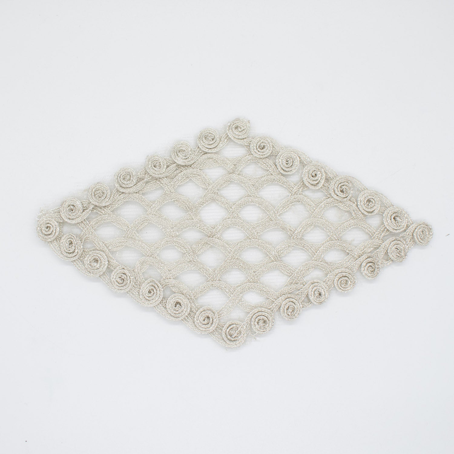 Guipure Silver Lace Applique Motif Design-MOT-I-27