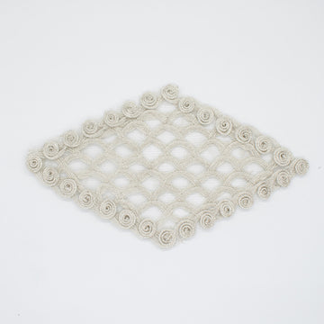 Guipure Silver Lace Applique Motif Design-MOT-I-27