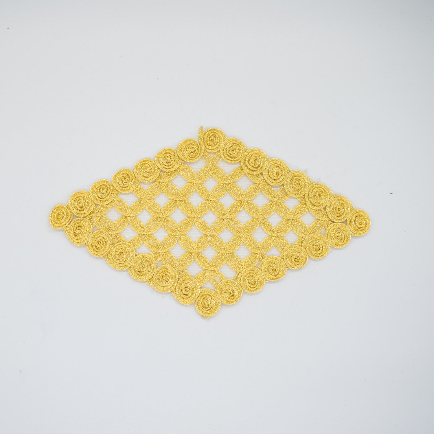 Guipure Gold Lace Applique Motif Design-MOT-I-27