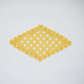 Guipure Gold Lace Applique Motif Design-MOT-I-27