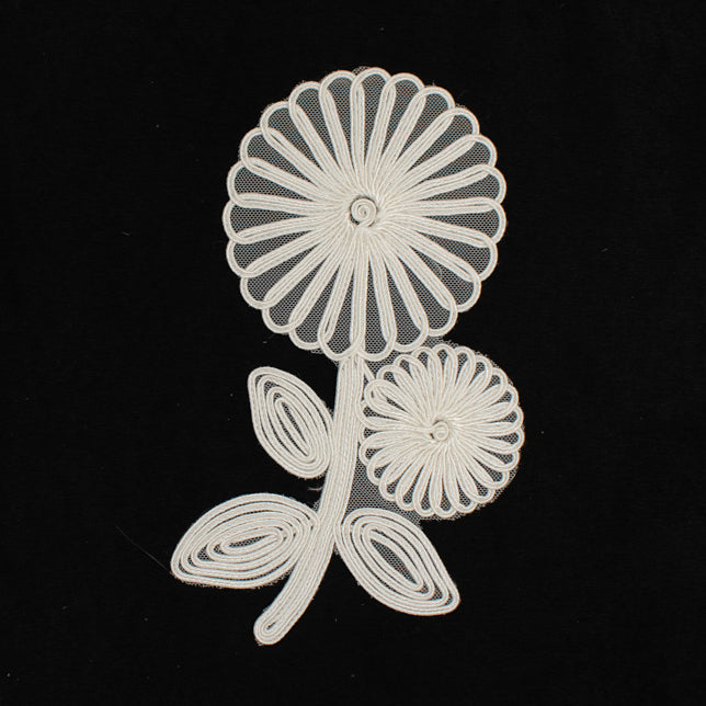 Guipure Flower Lace White Applique Motif Design-MOT-I-30