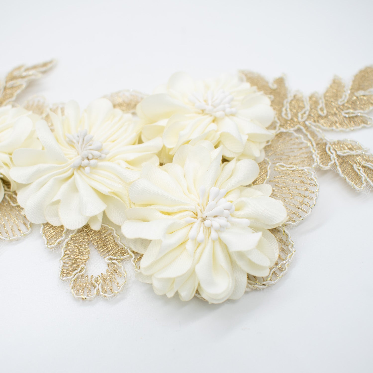 3D Flower Embroidered Applique Motif Design-MOT-I-32