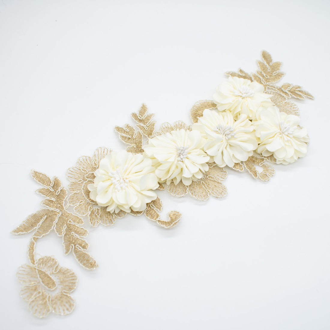 3D Flower Embroidered Applique Motif Design-MOT-I-32