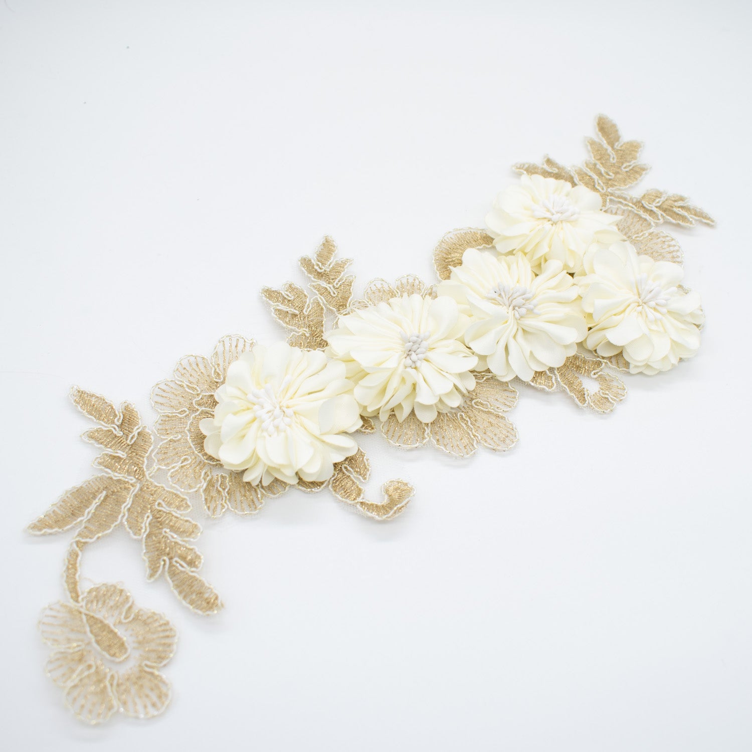 3D Flower Embroidered Applique Motif Design-MOT-I-32