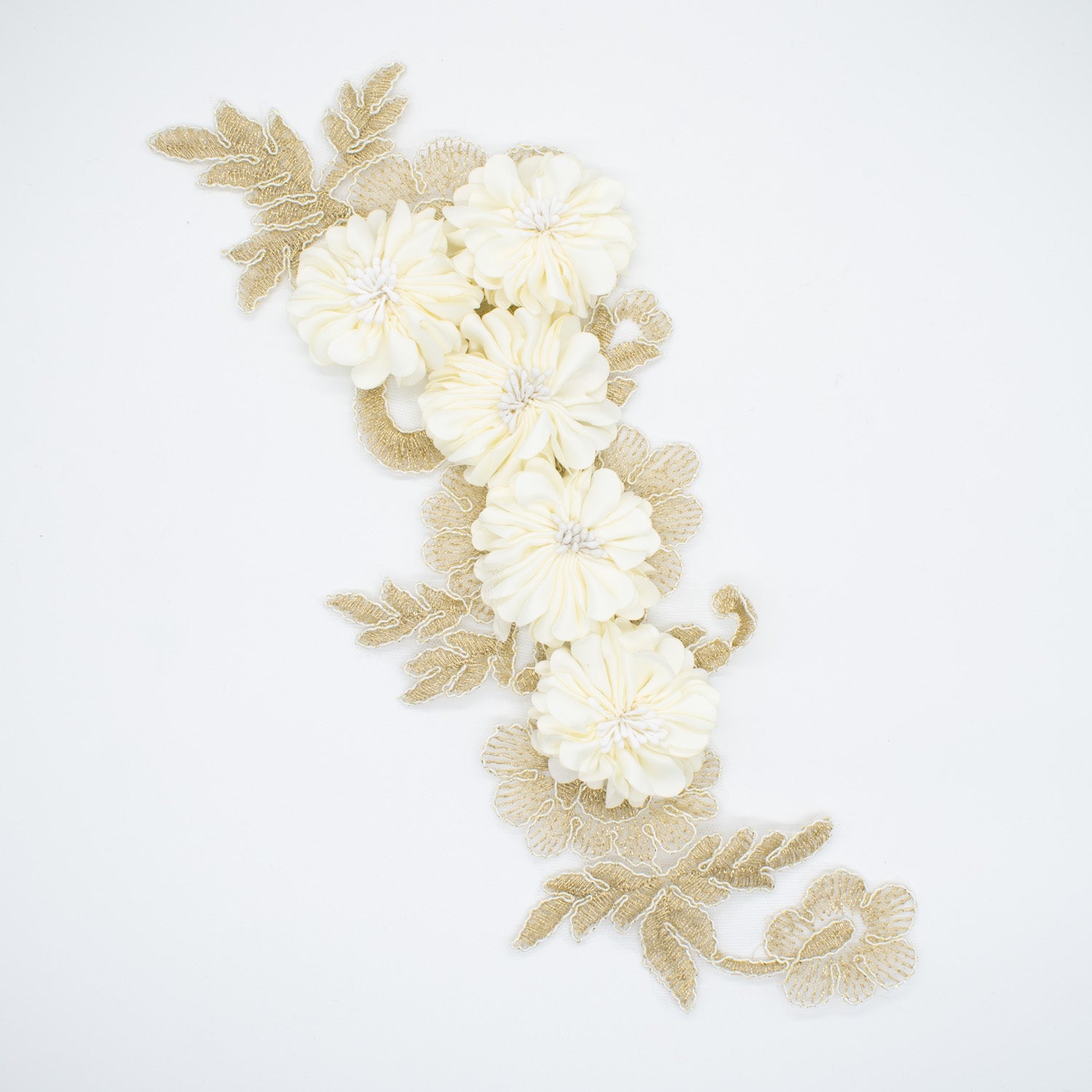 3D Flower Embroidered Applique Motif Design-MOT-I-32