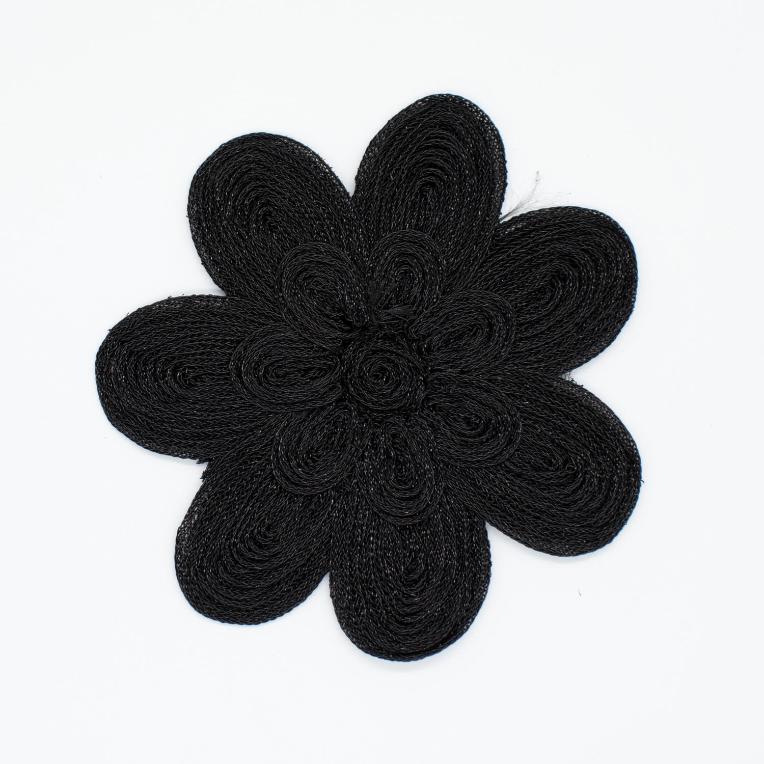 Guipure Flower Lace Black Applique Motif Design-MOT-I-37