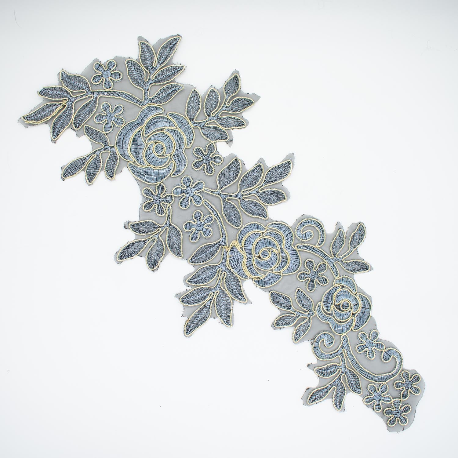 Sky Flower Embroidered Lace Applique Motif Design-MOT-N