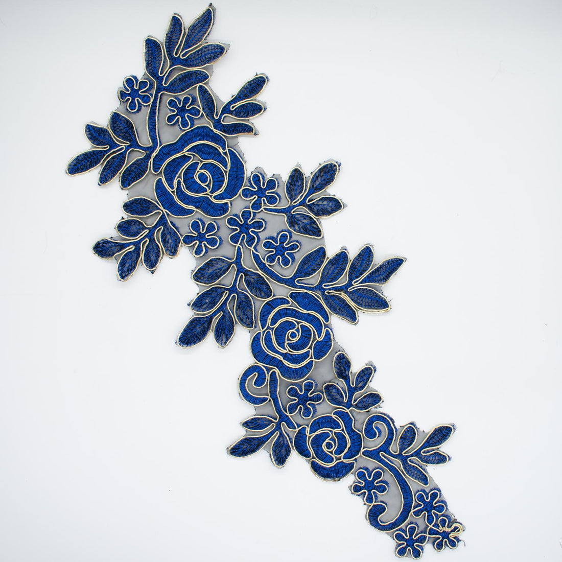 Royal Flower Embroidered Lace Applique Motif Design-MOT-N