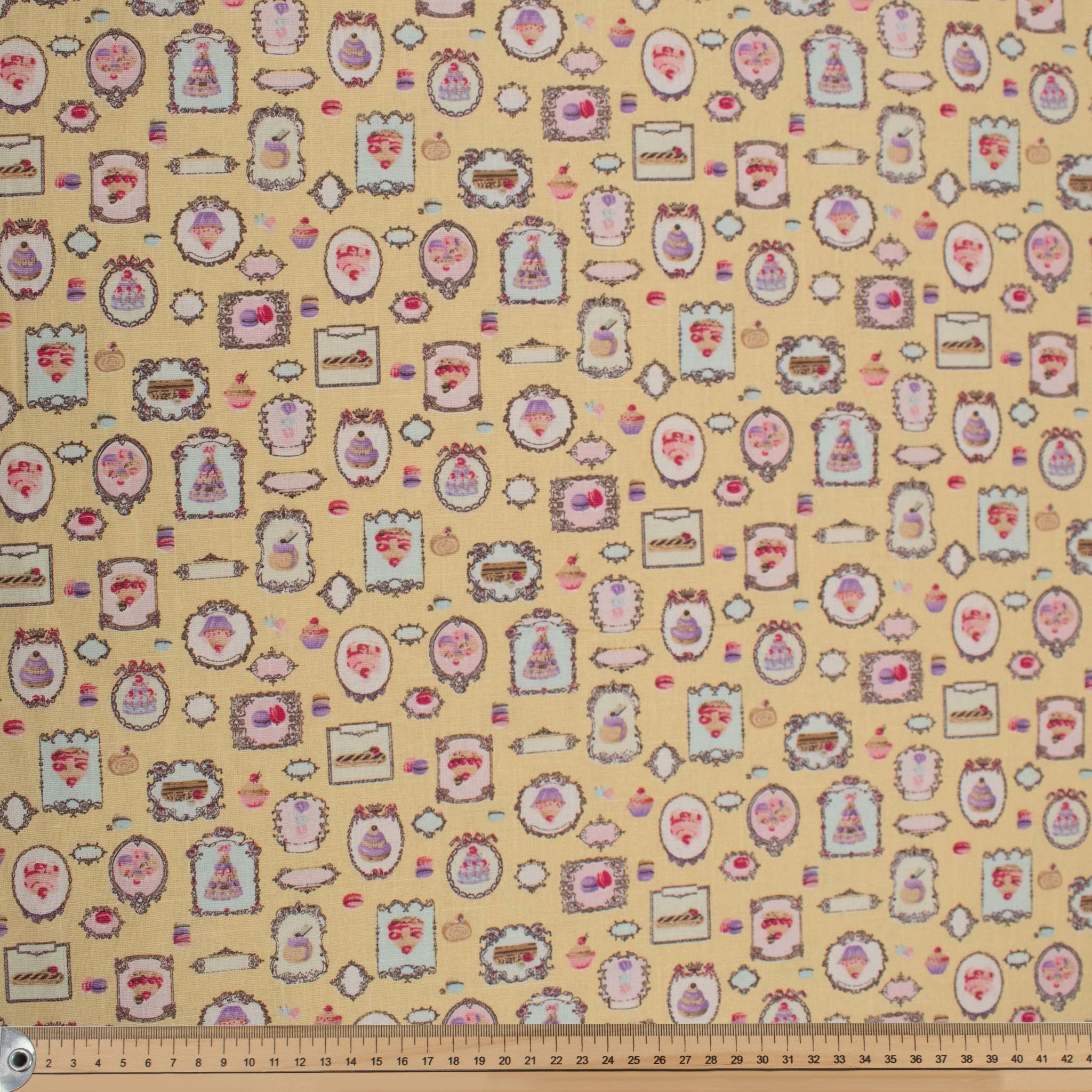Lemon Macaron Bakery Cotton Canvas Print