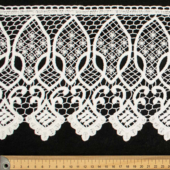 Guipure Macrame Lace Trim White 20cm