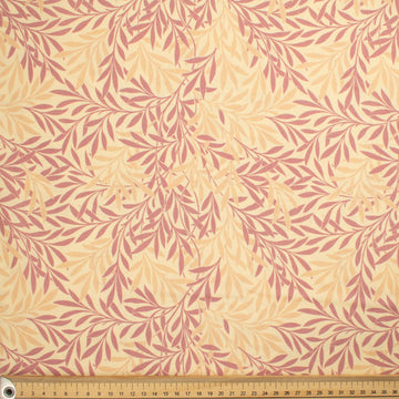 Maurice Style Collection #06 Dusty Pink Leaves on Cream Cotton Prints