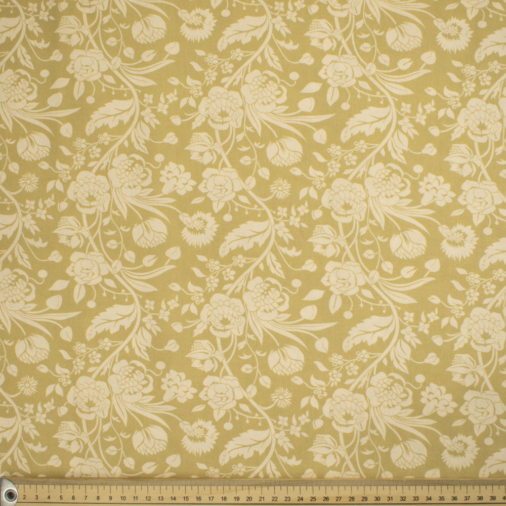 Maurice Style Collection #10 Cream Floral Vines on Sage Cotton Prints
