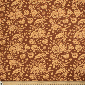 Maurice Style Collection #09 Latte Floral Vines on Brown Cotton Prints