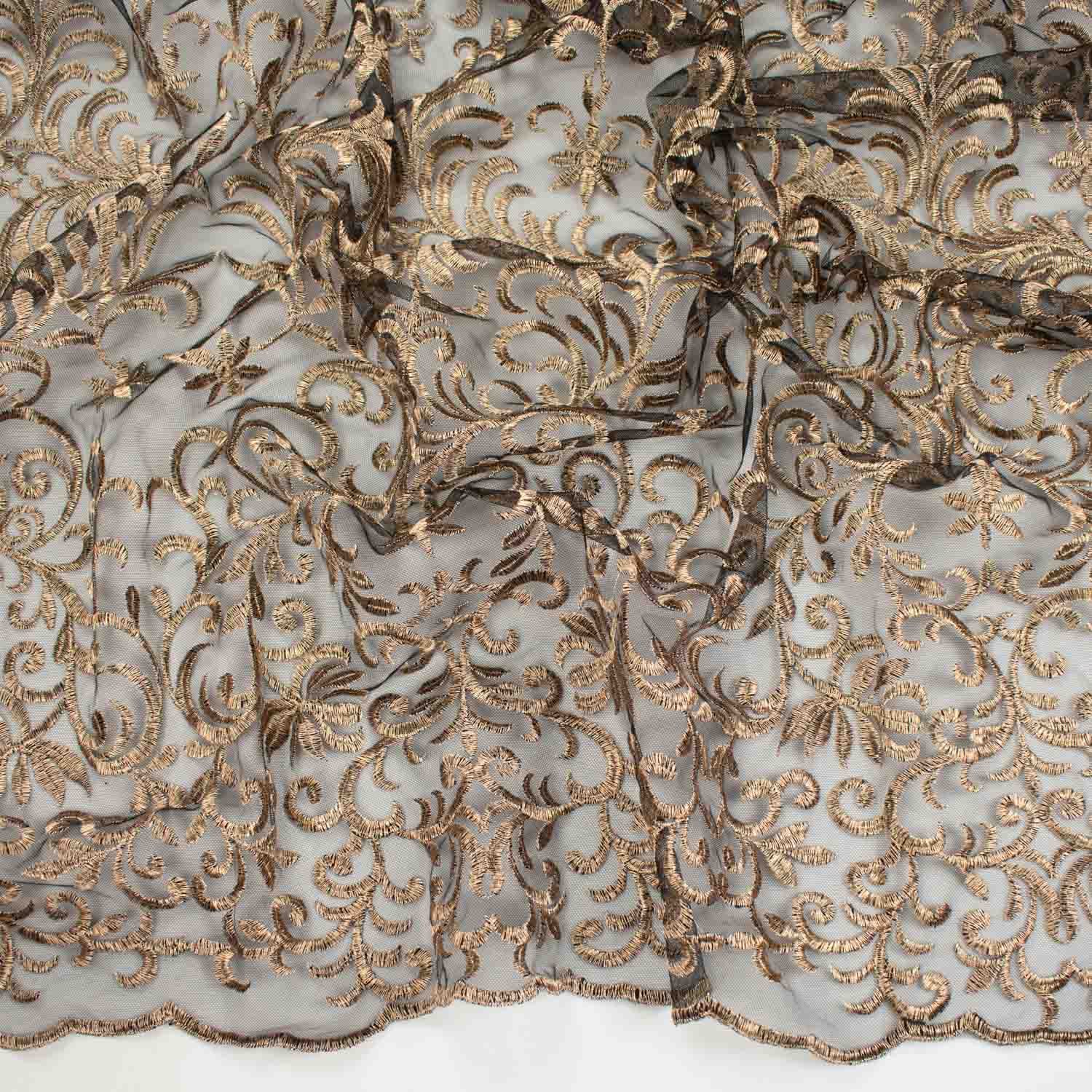 Metallic Embroidered Floral Vine Lace Design-1