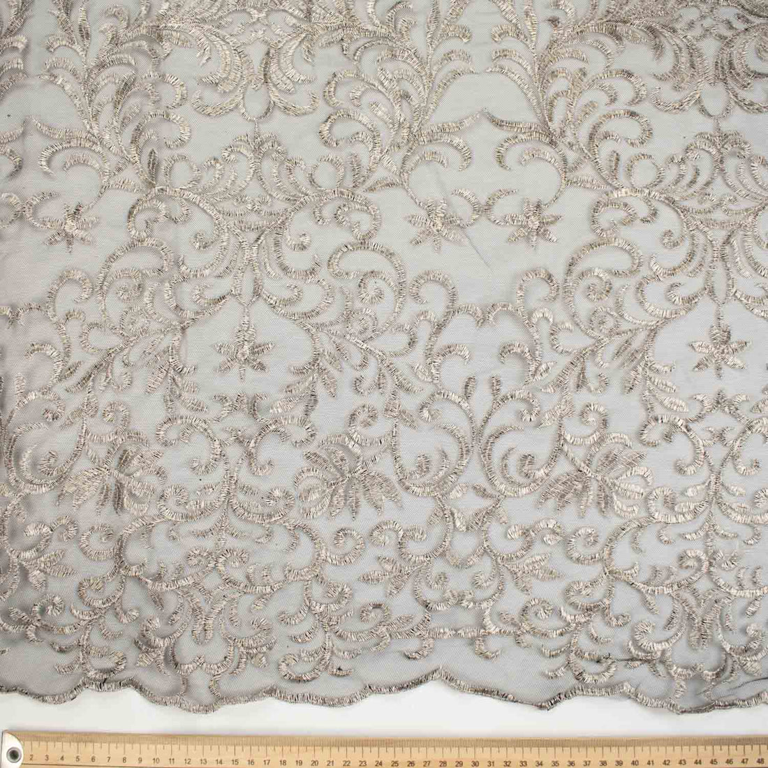 Metallic Embroidered Floral Vine Lace Design-4