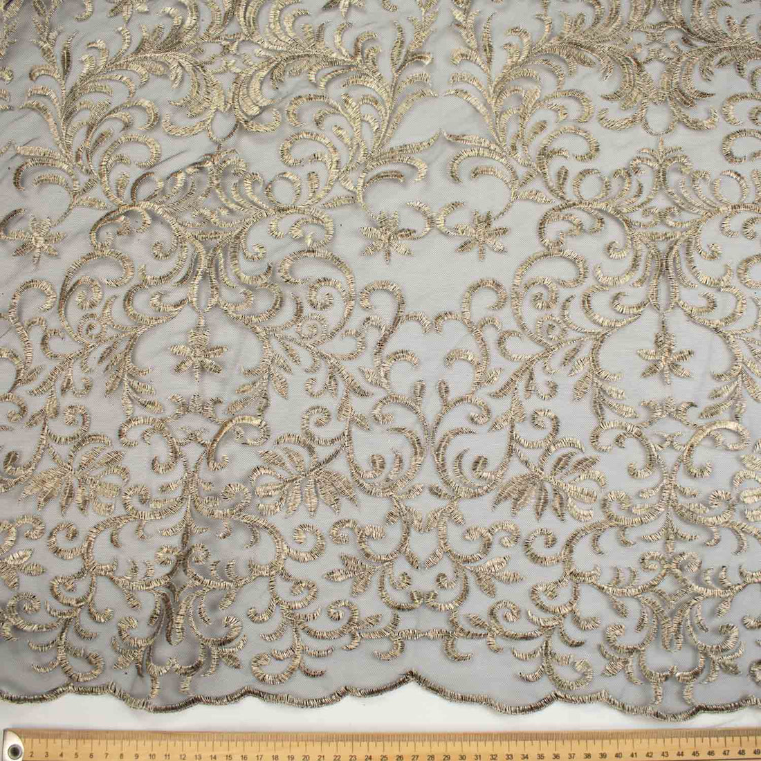Metallic Embroidered Floral Vine Lace Design-3