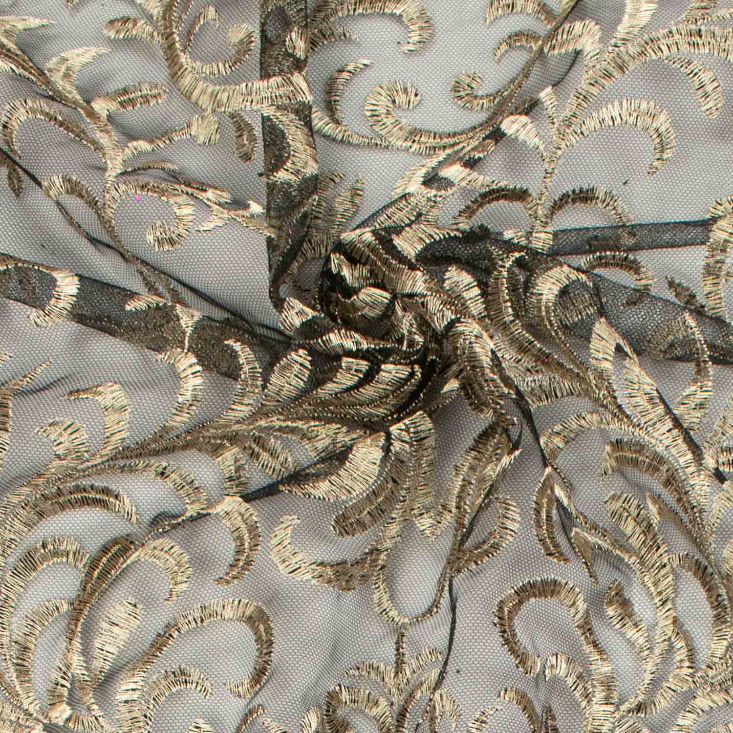 Metallic Embroidered Floral Vine Lace Design-3