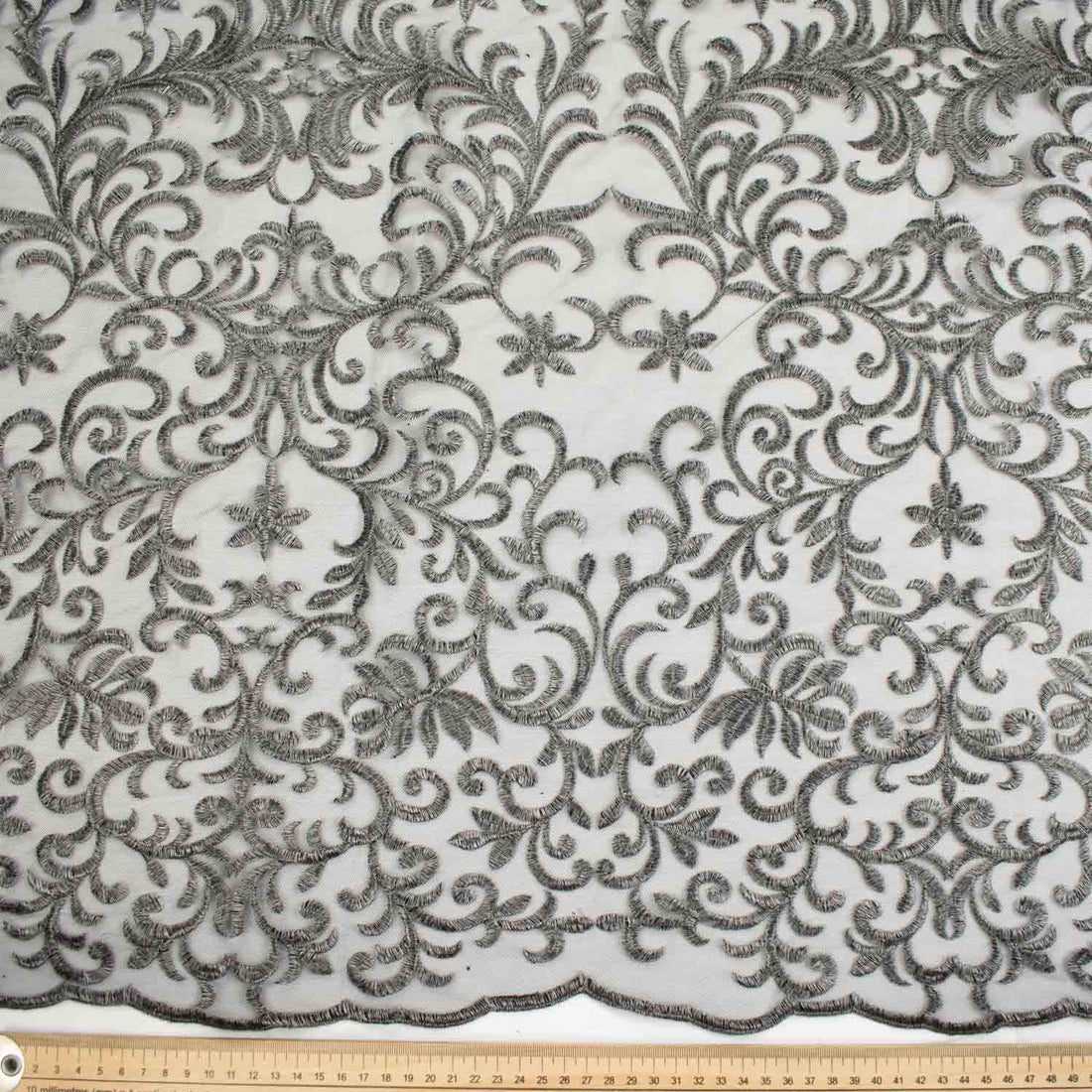 Metallic Embroidered Floral Vine Lace Design-2