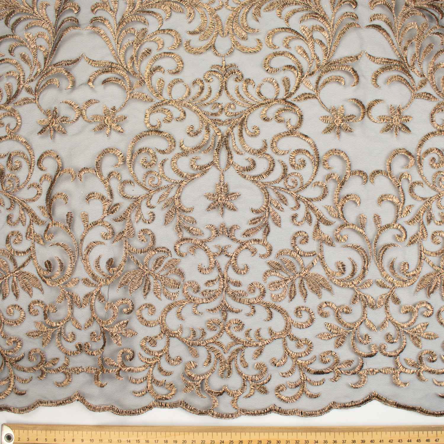 Metallic Embroidered Floral Vine Lace Design-1