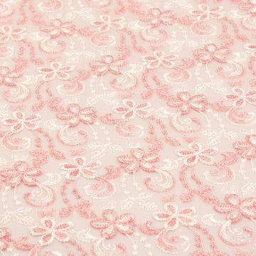 Metallic Floral Lace Design-1 Baby Pink