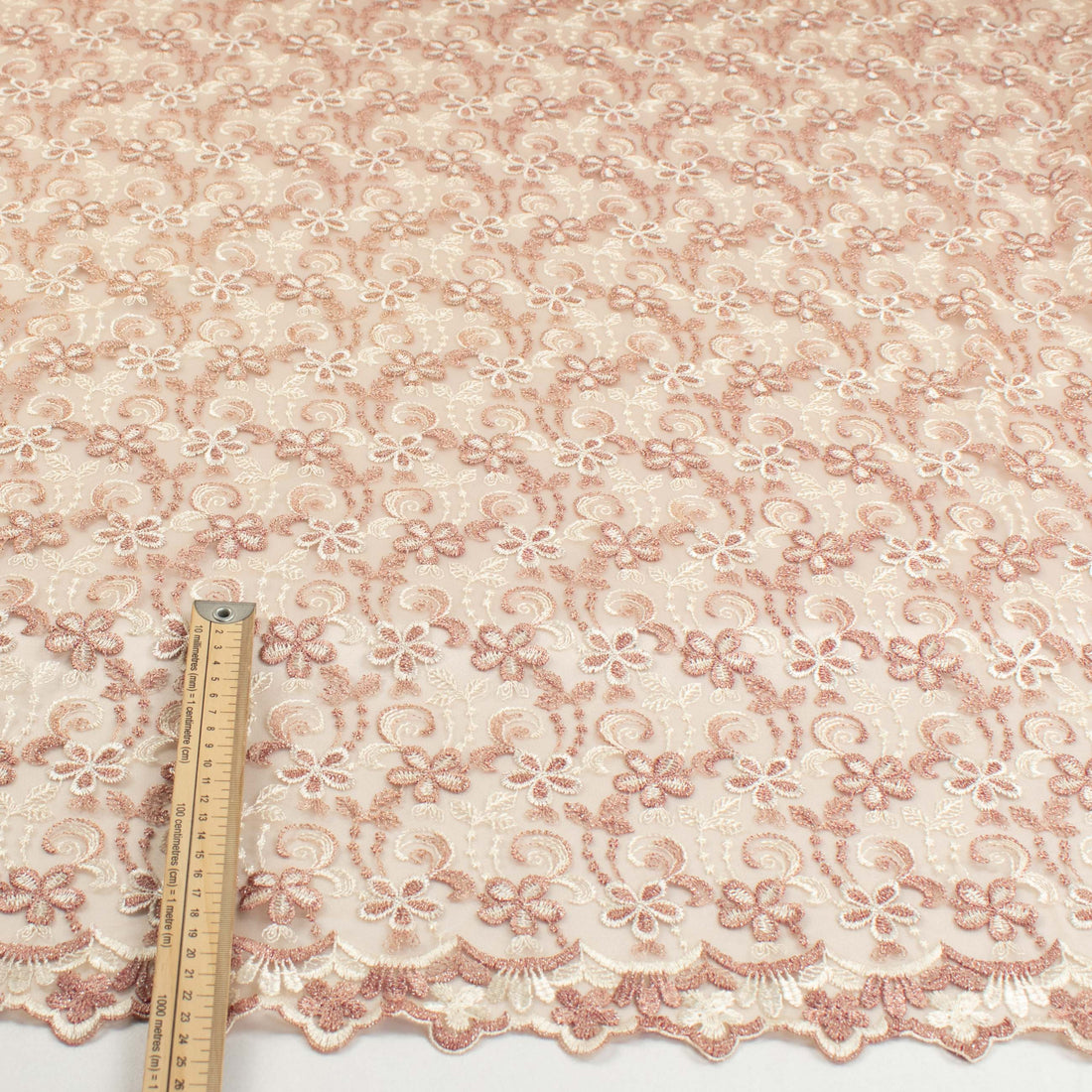 Metallic Floral Lace Design-1 Rose Gold